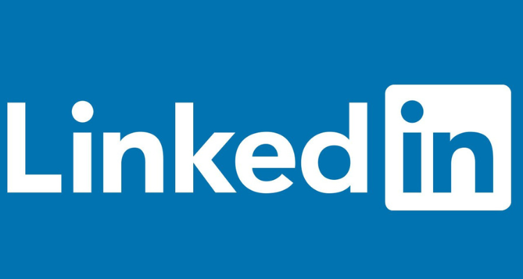 Foto botón con el nombre de LinkedIn y su logo azul y blanco.